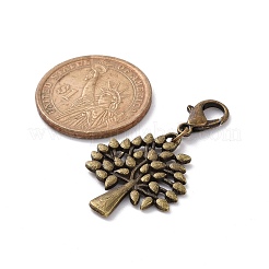 5шт 5 стиля осенний лист и дерево сплав подвески украшения набор HJEW-JM00825