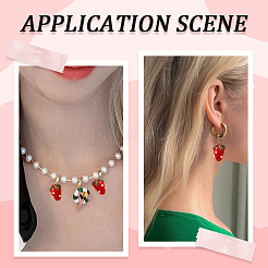 60шт ручной работы лэмпворк 3d клубничные бусины LAMP-LT0001-03