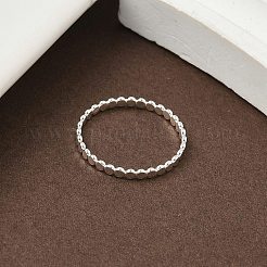 925 плоские серебряные кольца с бусинами для женщин RJEW-NH0002-01A-S