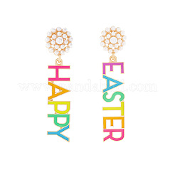 Серьги-гвоздики из цинкового сплава с эмалью&nbsp;FS-WGD7265-01