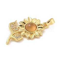 Латунный микропаве кубический цирконий с подвесками из смолы&nbsp;KK-G517-05G-02