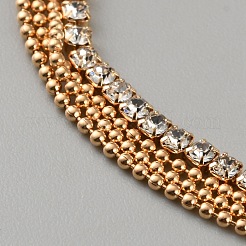 Браслеты на ногу из сплава с однослойной шариковой цепочкой для женщин AJEW-Z047-01G