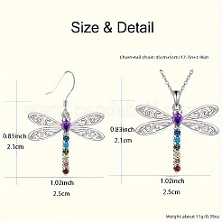 Ожерелья и серьги-подвески из сплава стрекозы со стразами FS-WGD83DF-01