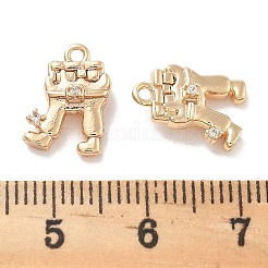 Подвески из латуни с покрытием из прозрачного кубического циркония&nbsp;KK-M102-21G-A