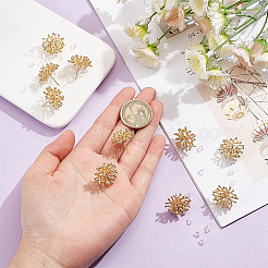 10 шт. латунная фурнитура для сережек-гвоздиков в форме веточки KK-BC0008-79