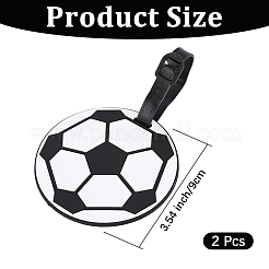 2 шт. бирка для багажа из ПВХ в виде спортивного мяча AJEW-DJ0004-63A