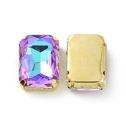 Прямоугольная форма восьмиугольника пришить стеклянные стразы DIY-E062-01G-01