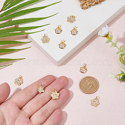 12 шт. 2 стиля подвески на стойке с покрытием из латуни с микропаве из кубического циркония&nbsp;ZIRC-HS0001-13