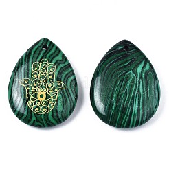 Синтетического малахита подвески&nbsp;G-T122-73G