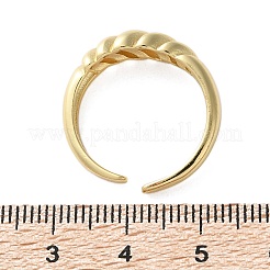 Кольцо с открытой манжетой из латуни с покрытием из круассана для женщин RJEW-D076-02G