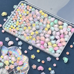 240шт 3 стиля прозрачные акриловые бусины&nbsp;FACR-YW0001-04