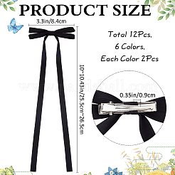 Заколки для волос из кожи аллигатора с большим бантом из полиэстера AJEW-CP0008-39C