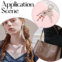 10 шт. сплава натуральных и синтетических камней смешанных перьевых брелоков&nbsp;KEYC-YW00208