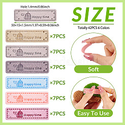 42 шт. 6-х цветные этикетки из микрофибры DIY-TA0012-19