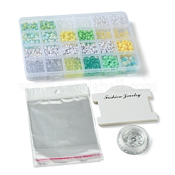 Наборы для изготовления браслетов из круглых акриловых и пластиковых бусин своими руками&nbsp;DIY-FS0006-49