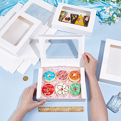 Прямоугольные бумажные коробки для печенья с прозрачным окном CON-WH0098-15B-02