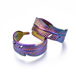 Кольцо-манжета из нержавеющей стали 304 с перьевым покрытием&nbsp;RJEW-N038-061