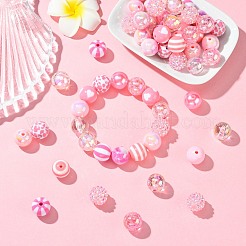 100шт прозрачные и непрозрачные акриловые бусины&nbsp;SACR-CJ0001-85