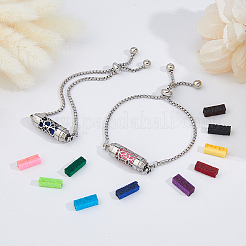 2 сумка 2-х цветных браслетов-слайдеров из нержавеющей стали&nbsp;BJEW-FH0001-11