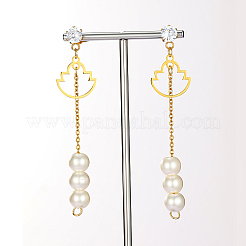 Серьги-гвоздики из нержавеющей стали 304 золотистого цвета CL0746-4