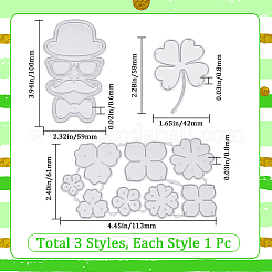 3 шт. 3 стиля День Святого Патрика трафареты для резки углеродистой стали DIY-GF0008-47