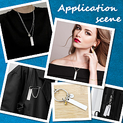 50 шт. 201 нержавеющая сталь прямоугольная штампованная пустая подвеска для бирки&nbsp;STAS-SC0008-72