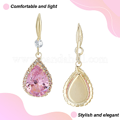 4 пара двухцветных стеклянных сережек-капель EJEW-AN0003-95