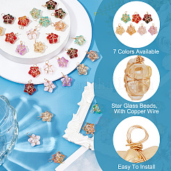 42шт 7 цвета стеклянный кулон&nbsp;PALLOY-HY00008