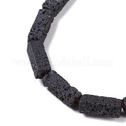 Нити матовых бусин из натурального лавового камня G-E618-05