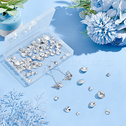 120 шт. 6 стильных стеклянных кабошона со стразами GLAA-FG0001-10