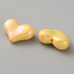 Гальванические непрозрачные акриловые бусины&nbsp;MACR-WH0010-38E