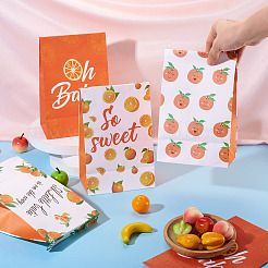 12 шт. 4 подарочных бумажных мешочка для конфет с фруктовым принтом в виде прямоугольника на день рождения&nbsp;ABAG-TA0001-69