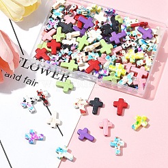 120шт набор из 13-х цветных синтетических бирюзовых бусин G-FS0005-84