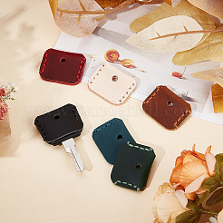 6 шт. 6-цветный нескользящий водонепроницаемый чехол для ключей многоразового использования из воловьей кожи FIND-OC0003-53