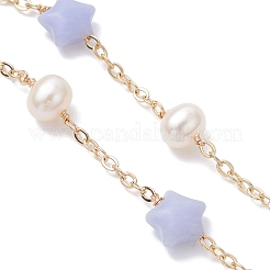 Изготовление браслетов-цепочек из натуральных и синтетических смешанных драгоценных камней AJEW-JB01456