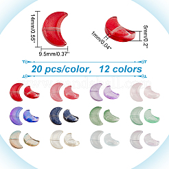 240шт 12 цвета прозрачные окрашенные распылением стеклянные бусины GLAA-PH0002-70