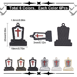 36 шт. 6 стиля подвески на стойку с покрытием из эмали FIND-SC0006-06
