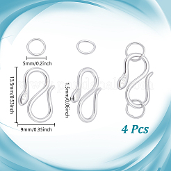 4 шт. s925 застежка S-образная из стерлингового серебра STER-NB0001-29