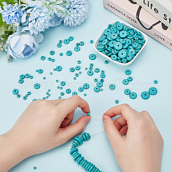 510 шт. нити синтетических бирюзовых бусин 6-х размеров G-AR0006-12A