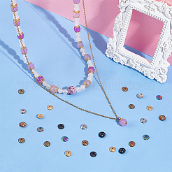 48 шт. 6-цветное ионное покрытие (IP) колпачки для бусин из нержавеющей стали 304&nbsp;STAS-UN0049-53