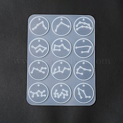 Двенадцать созвездий круглые подвески силиконовые Молды&nbsp;LS-DIY-G073-01