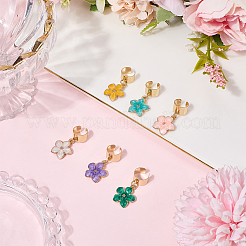 6 шт. 6-х цветный эмалированный сплав стетоскоп подвесные украшения&nbsp;HJEW-SP0001-34