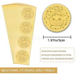 Самоклеящиеся наклейки с тиснением золотой фольгой DIY-WH0211-121