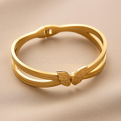 Женские браслеты-бабочки из нержавеющей стали 304 с защитой от потускнения FS-WGE693D-01