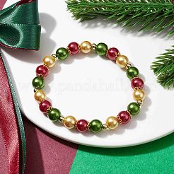 Стеклянные круглые из бисера браслеты простирания&nbsp;BJEW-JB10080