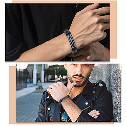 2шт 2 стиля сплав прямоугольник с крестом и словом веры браслет&nbsp;BJEW-CL0001-23