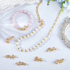 8 шт. латунные застежки с микропаве из прозрачного кубического циркония KK-BBC0018-55