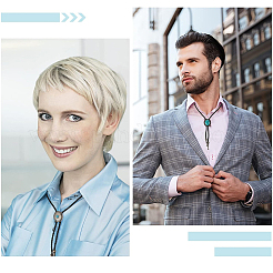 2шт. Галстук-боло из искусственной кожи в двух стилях для мужчин NJEW-GF0001-07