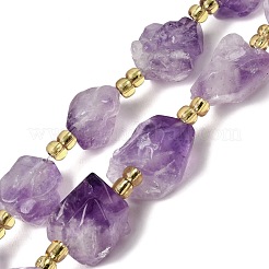 Гальванизированные нити из необработанных натуральных аметистов&nbsp;G-Z131-J02-06