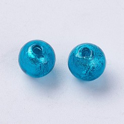 Бусины ручной работы бусины серебряной фольгой&nbsp;LAMP-J089-P04